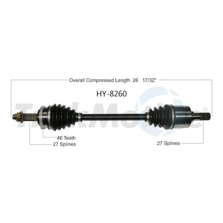 Surtrack Axle Cv Axle Shaft, Hy-8260 HY-8260